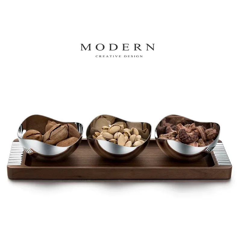 

Walnut dried fruit plate household coffee table snack bowl creative nut plate fruit plate tea tray