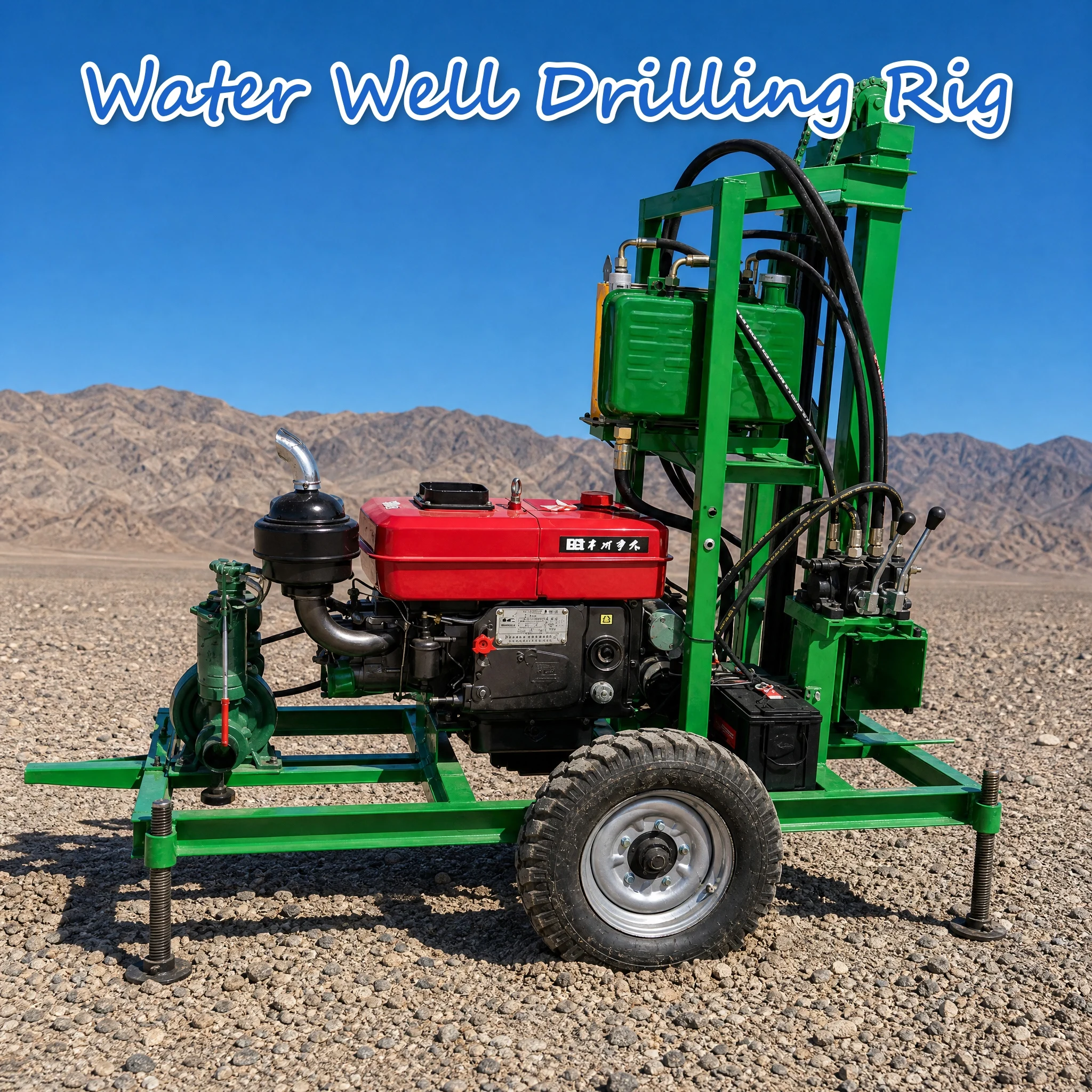 Customized Well Drilling Rig 22HP to 35HP Hydraulic Drive Heavy Duty Diesel Engine Crawler Reduced Size Strong Power Output