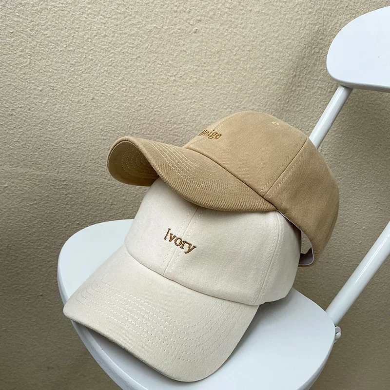 Hat Female Fashion Small Letter Embroidered Baseball Cap Male Outdoor Student Sun Hat Korean Duck Tongue Hat Hip Hop Vintage