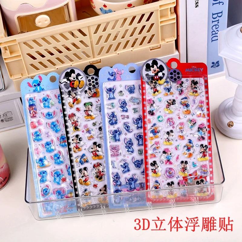 

Наклейка-стикер 3D с рельефным изображением Стича и Микки, прочный детский чехол для телефона с мультяшным рисунком, стикер для декора в стиле гача