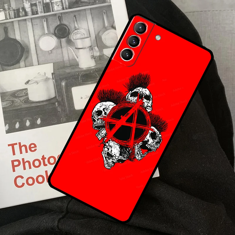 Anarchy Symbol A Phone Case For Samsung Galaxy S22 S23 S24 Ultra S20 S21 S24 FE S9 S10 Plus Note 10 20 Ultra