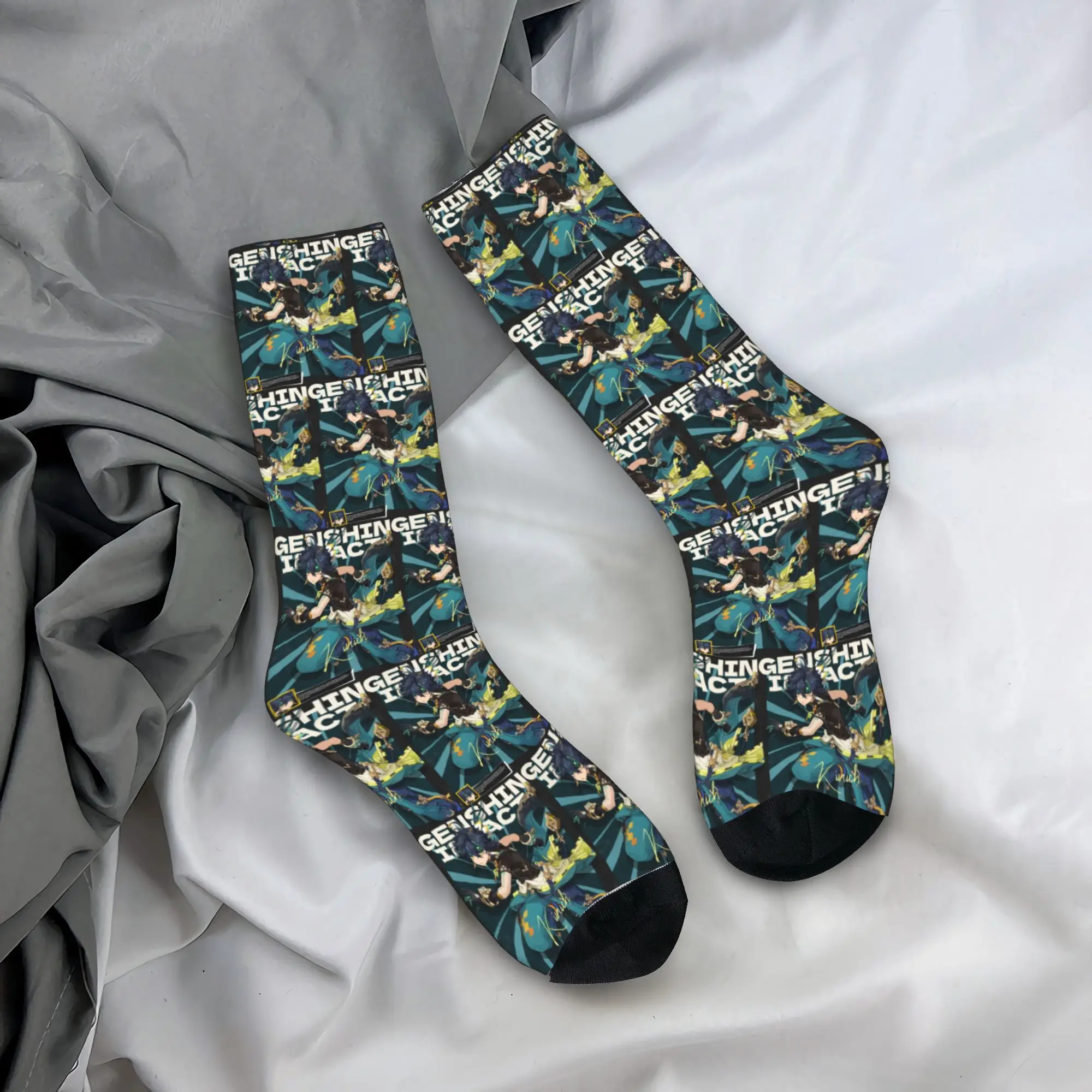 Calcetines Kinich Sunblast Genshin Impact para todas las estaciones, medias Harajuku de alta calidad, calcetines para hombres y mujeres, regalo de cumpleaños