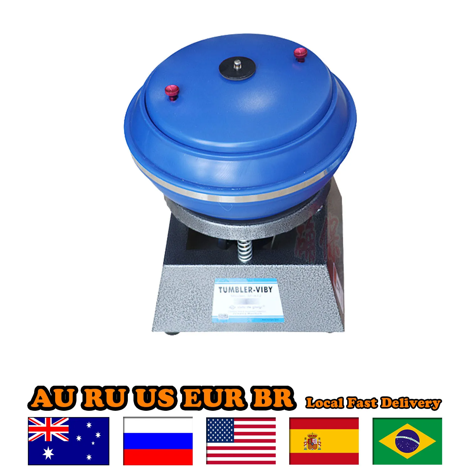 12inch  Electric Rock Tumbler Vibratory Bowl Tumbling Machine Polishing Small Metal Parts