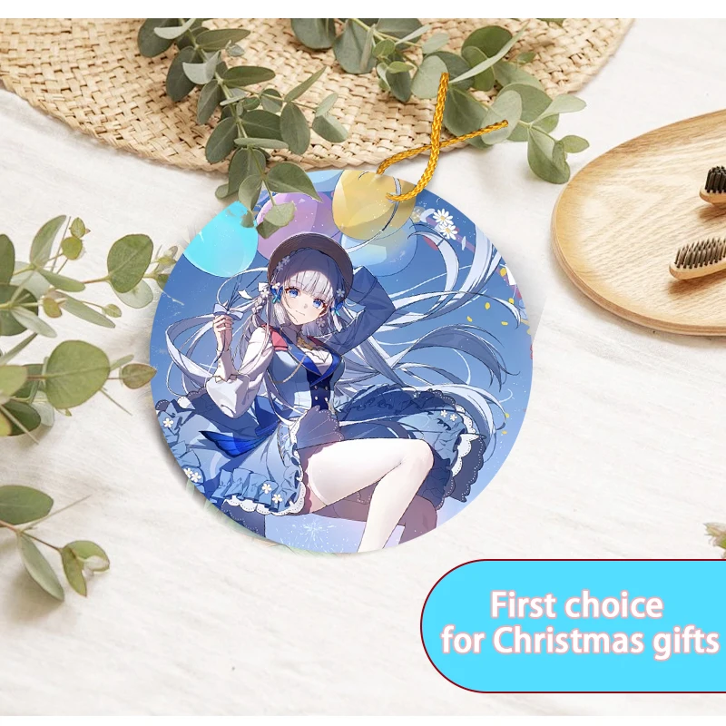 Anime surrounding,Kamisato Ayaka,Car pendant,acrylic,home,Desktop,Potted plant,Window decoration,Gift for Genshin Impact lovers