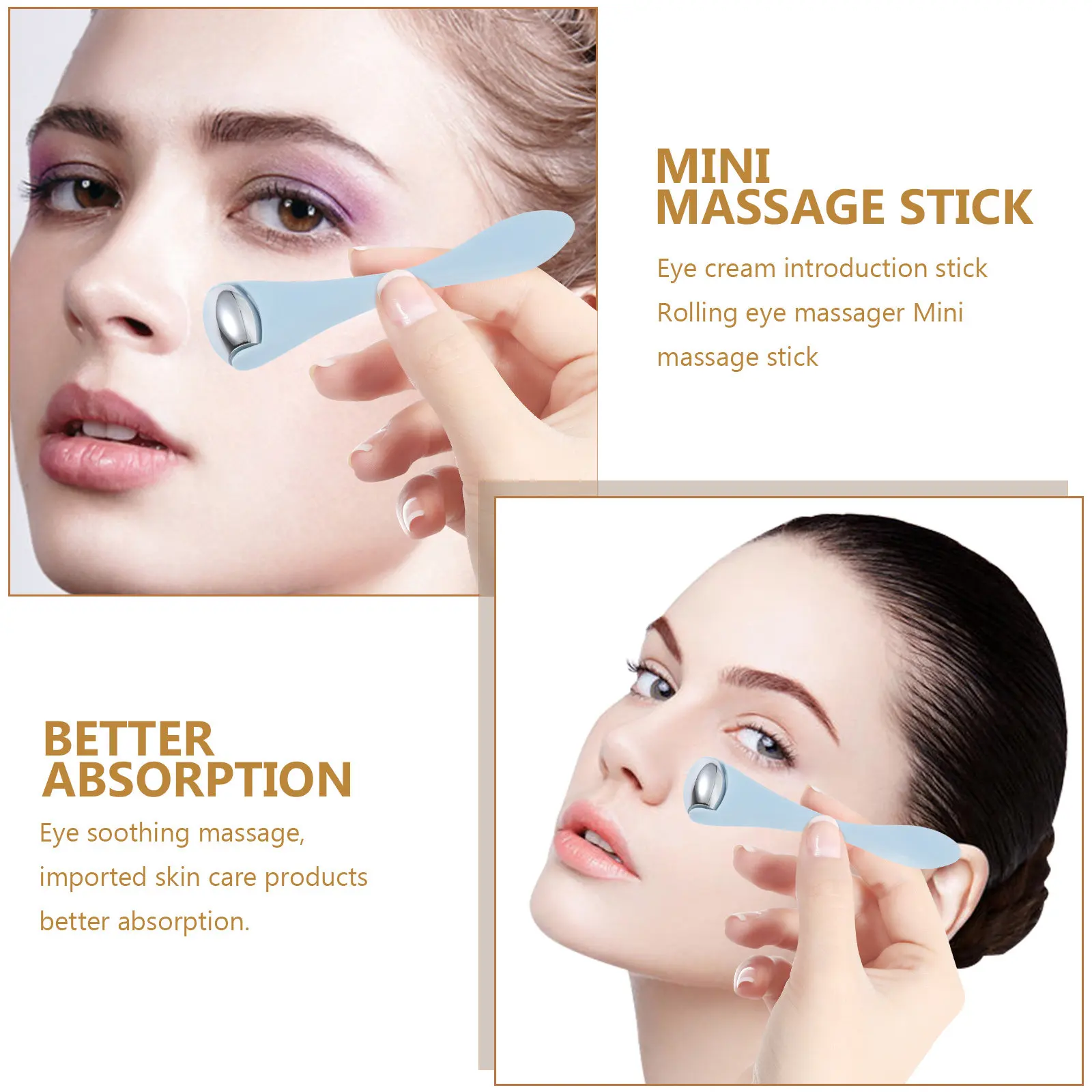 Mini Eye Cream Massage End Facial Cream Spoon Lightweight Eye Massager Tool Reduce Dark Circles Face