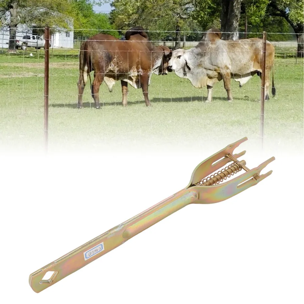 Steel Electric Fence Strainer Handle Gold Wear Resistant Steel Fence Strainer Tool Fixed Top Pins Rustproof Coating