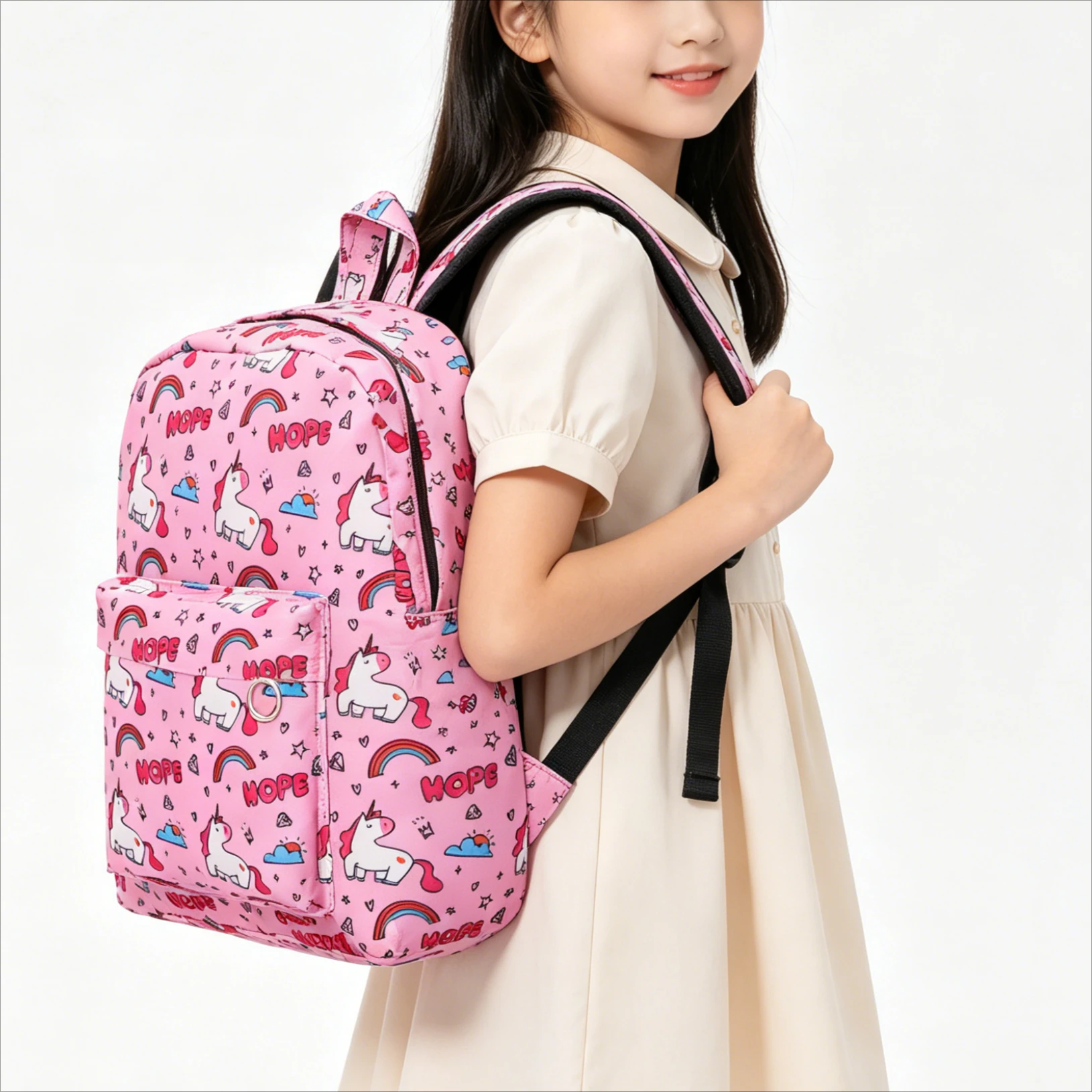 Kids Back To School Zipper Bag for Daily Cartoon Dinosaur Unicorn Pattern Baby Cute Kindergarten Schoolbag Children Backpack