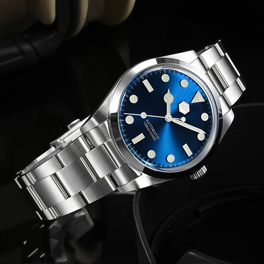 San Martin Men Automatic Watch Luxury Watches Mechanical Wristwatch 100M Waterproof Luminous Sapphire Steel Strap PT5000 SW200