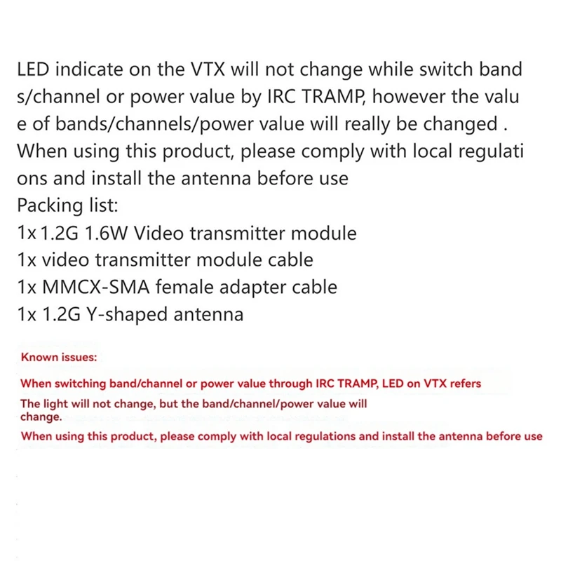 1.2G 1.3G 1.6W VTX 9 Channel FPV Video Transmitter Pit/25Mw/200Mw/1600Mw For FPV Racing Drone Parts