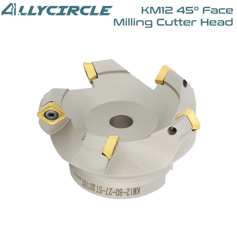 

KM12-50/63/80/100/125/160-22/27/32/40-4T/5T/6T/8T CNC Shell Milling Cutter Disc 45 Degree SEKT1204 Blade