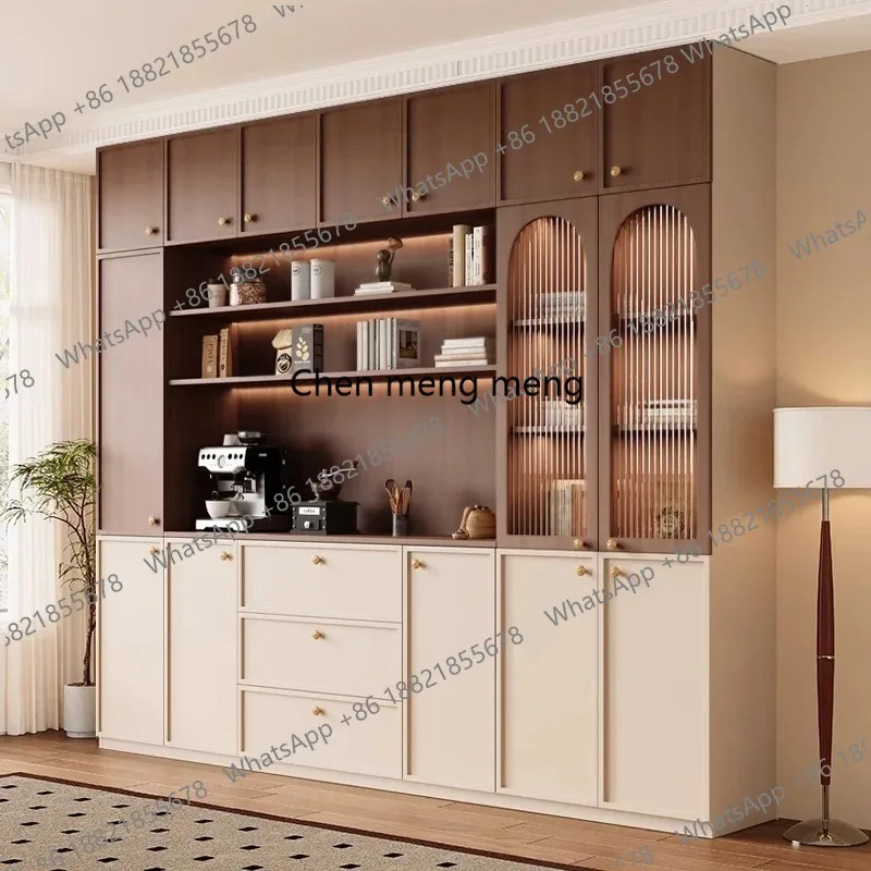 

Medieval Sideboard Cabinet Kitchen Hutch Storage Microwave Shelf Pantry with Glass Doors Drawers Buffet Living Room Tea Cabinet