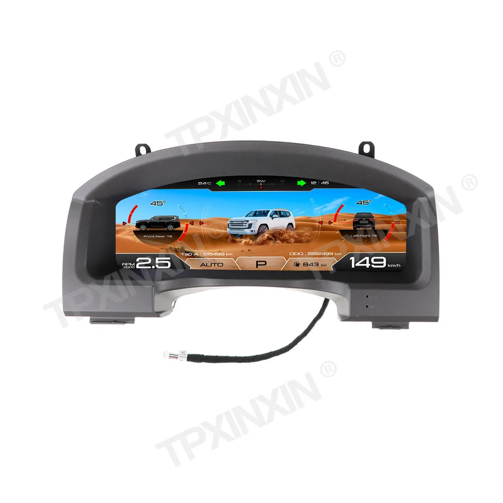 12.3 inch Screen Digital Dashboard For Toyota land Cruiser 200 LC200 2008 - 2020 LCD Gauges Instrument Car Cluster Speedometer