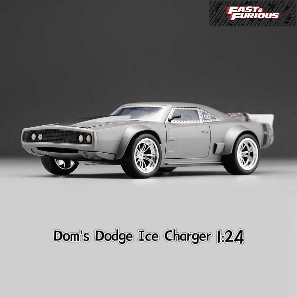 Jada Toys Fast & Furious 1:24 Dom\'s Ice Charger Die-cast Car, Toys for Kids and Adults, Silver