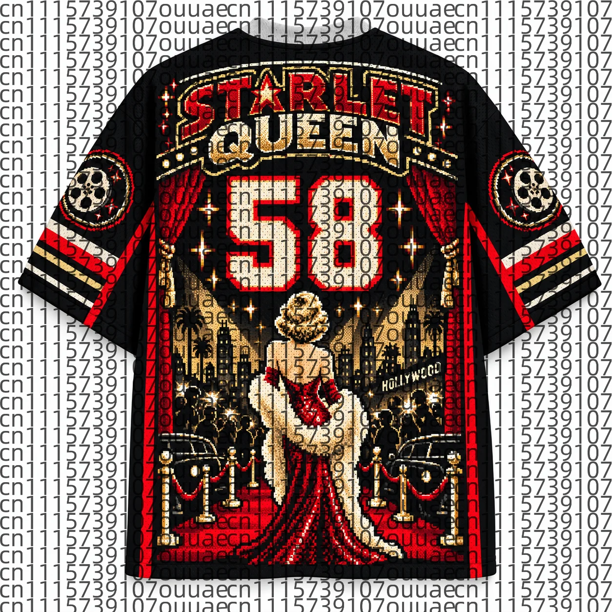 2026 Popular 80s Themed Sports Fashion Short Sleeved V-neck Mesh Streetwear Retro Band Movie Game Fan Gift T-shirt