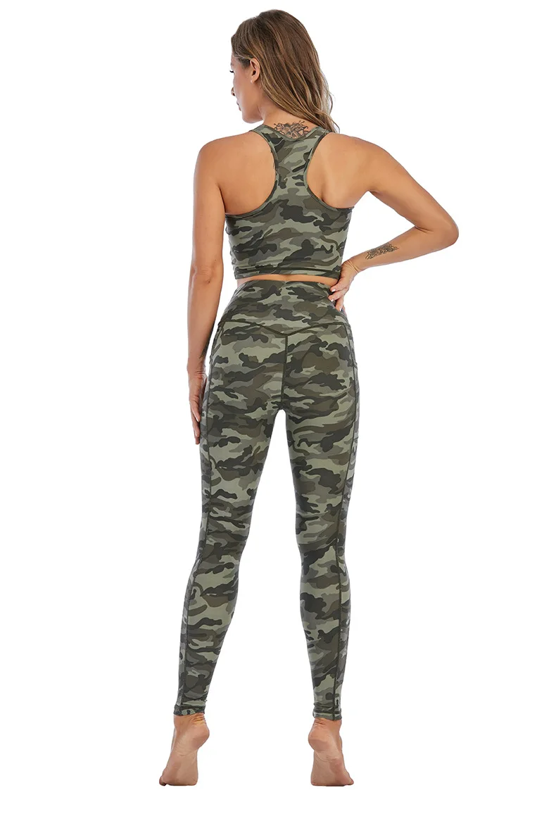 Mallas deportivas de estiramiento alto con estampado Floral para mujer, pantalones deportivos con bolsillos, pantalones de camuflaje para batalla para exteriores, ropa de calle 7Z