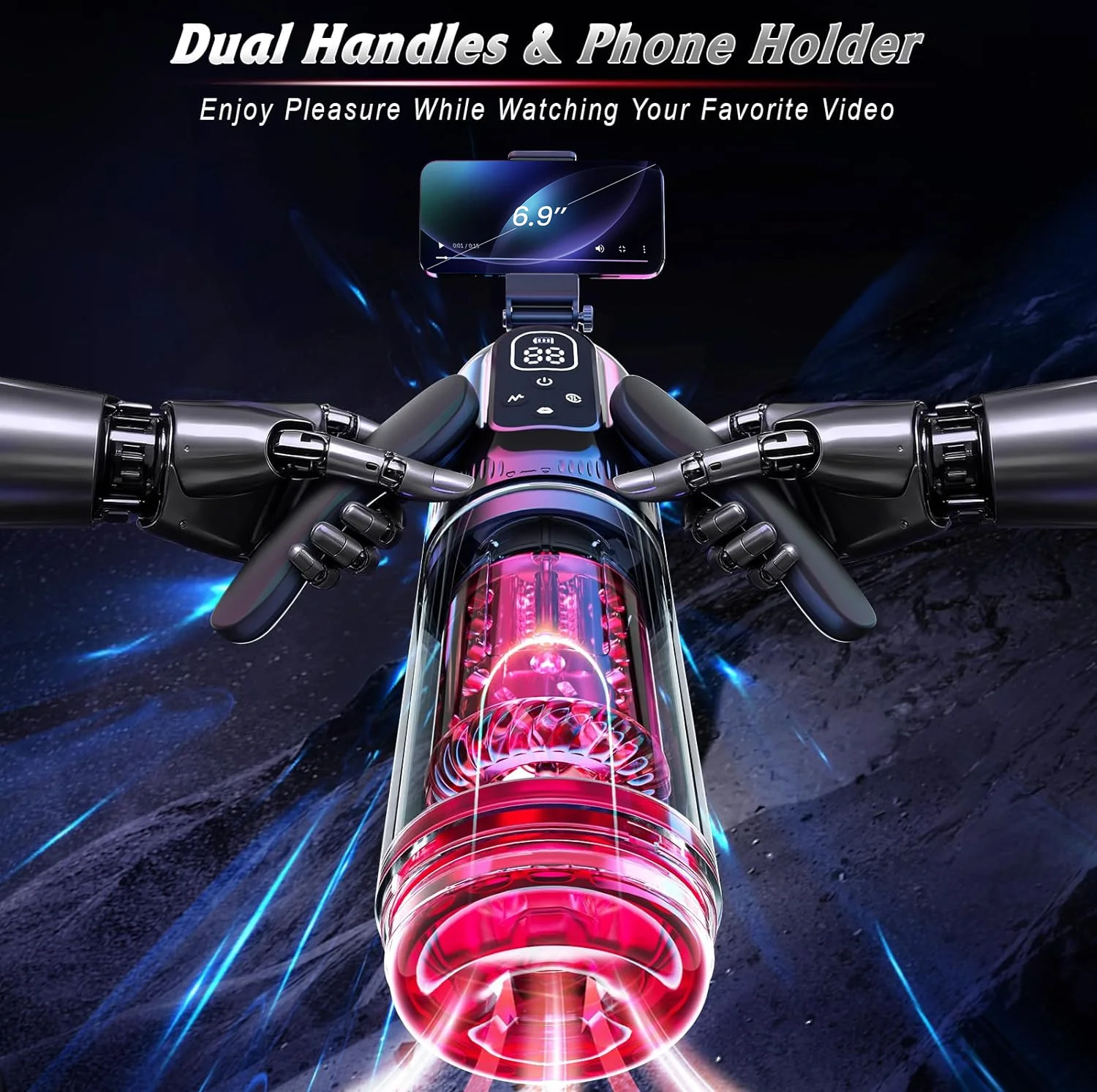 Automatic Male Masturbator  7 Thrusting Rotating Suction Modes Blowjob Sex Machine Vibrating Masturbation Stroker Dual Handles view 5
