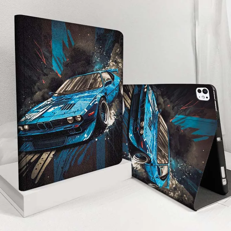 

Blue car blue smoke For iPad Pro Air 5 4 3 13 11 8 7 6 5 10th 7th 6th 10.5 12.9 10.9 Tablet Case
