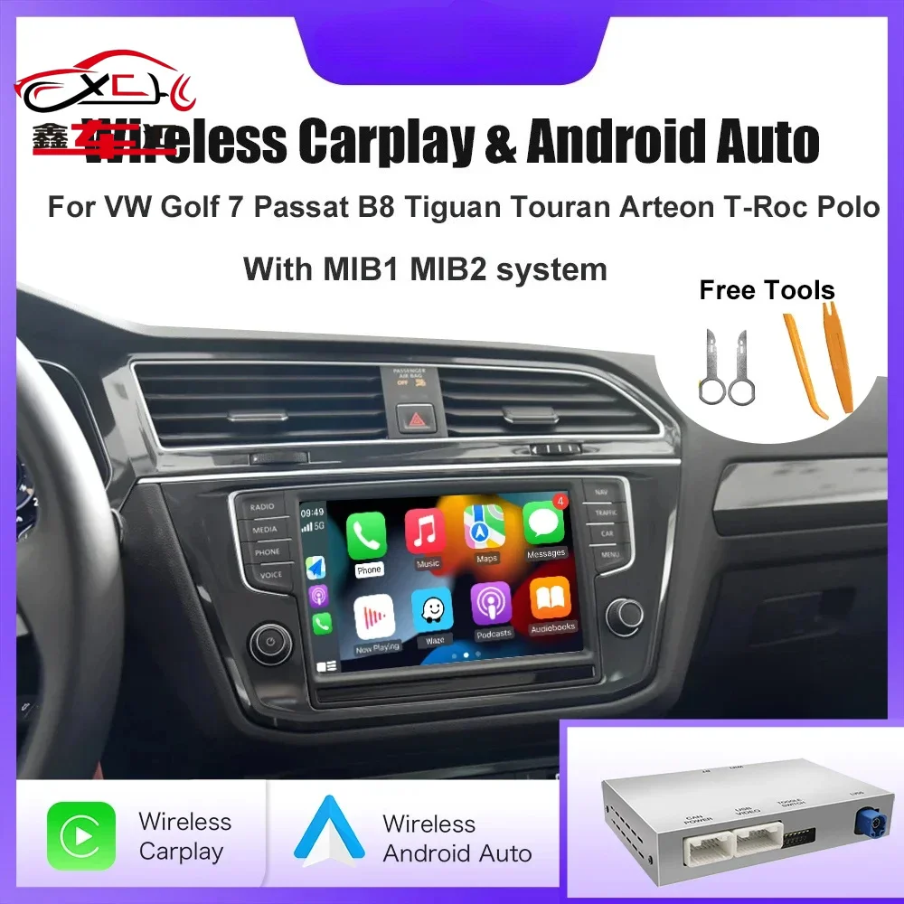 Wireless Carplay Android Auto for Volkswagen Golf7 Tiguan Passat B8 Teramont Polo Arteon Tiguan T-Roc MIB Support Mirror Link