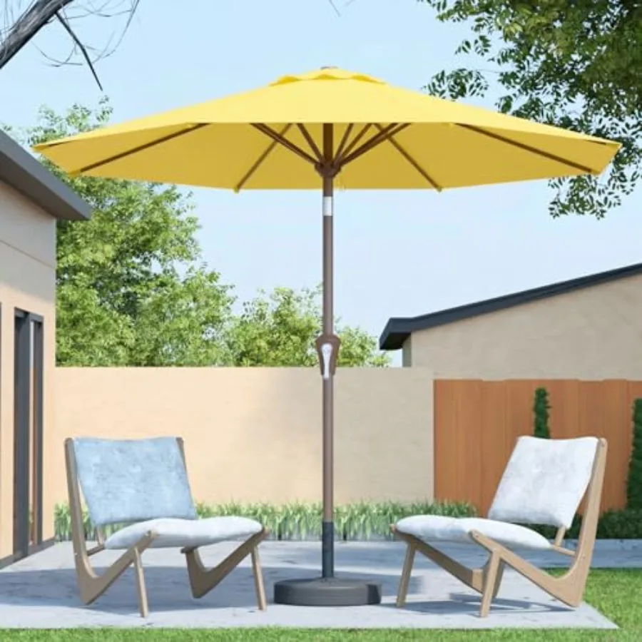 

10Feet Patio Umbrella Outdoor Market Umbrella with Crank and Tilt, 8 Flexible Fiberglass Ribs, UV-Resistant Waterproof Canopy f