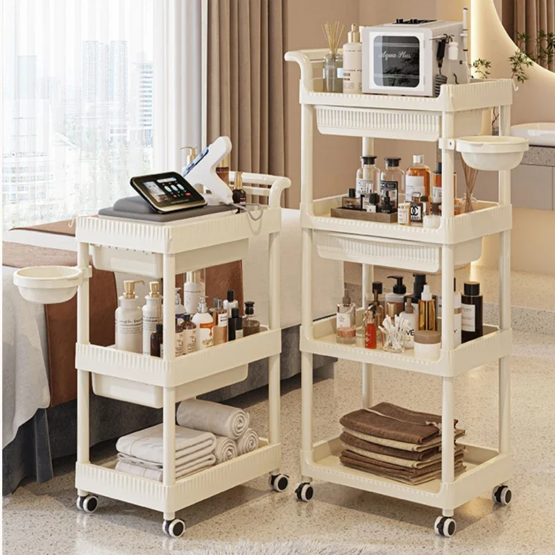 Barbershop Ironing Tool Trolley Professional Instrument Storage Cart Multi-layer Beauty Trolley Stable Bold Hairdressing Cart