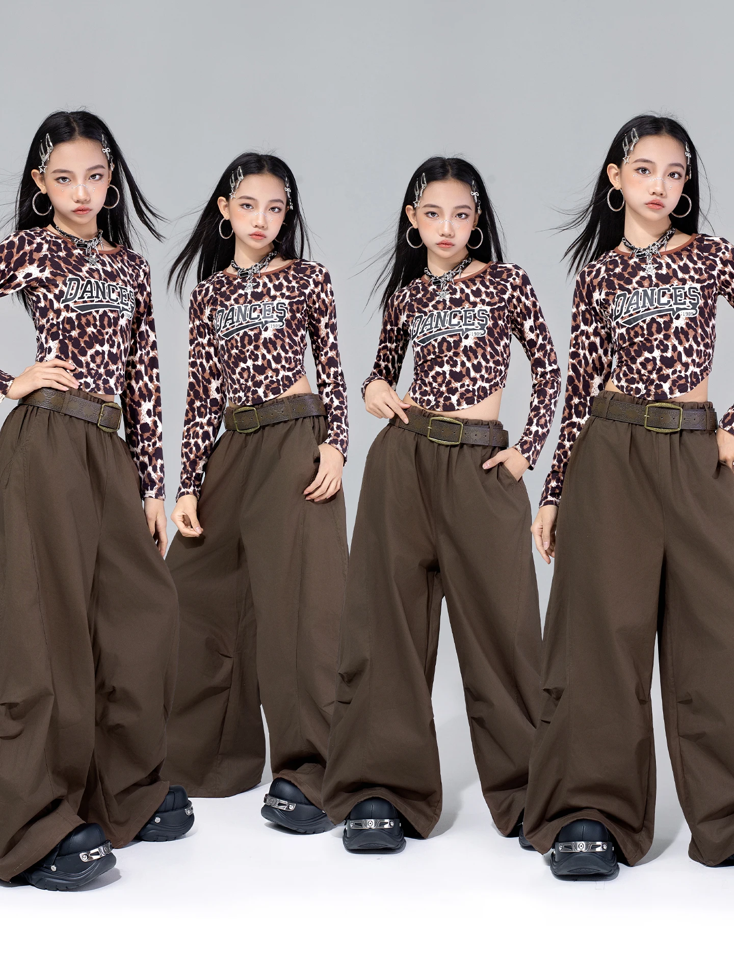

Детская крутая одежда в стиле хип-хоп, костюм для джазовых танцев для девочек, одежда Kpop, уличная одежда, детская одежда для бальных танцев DW11055