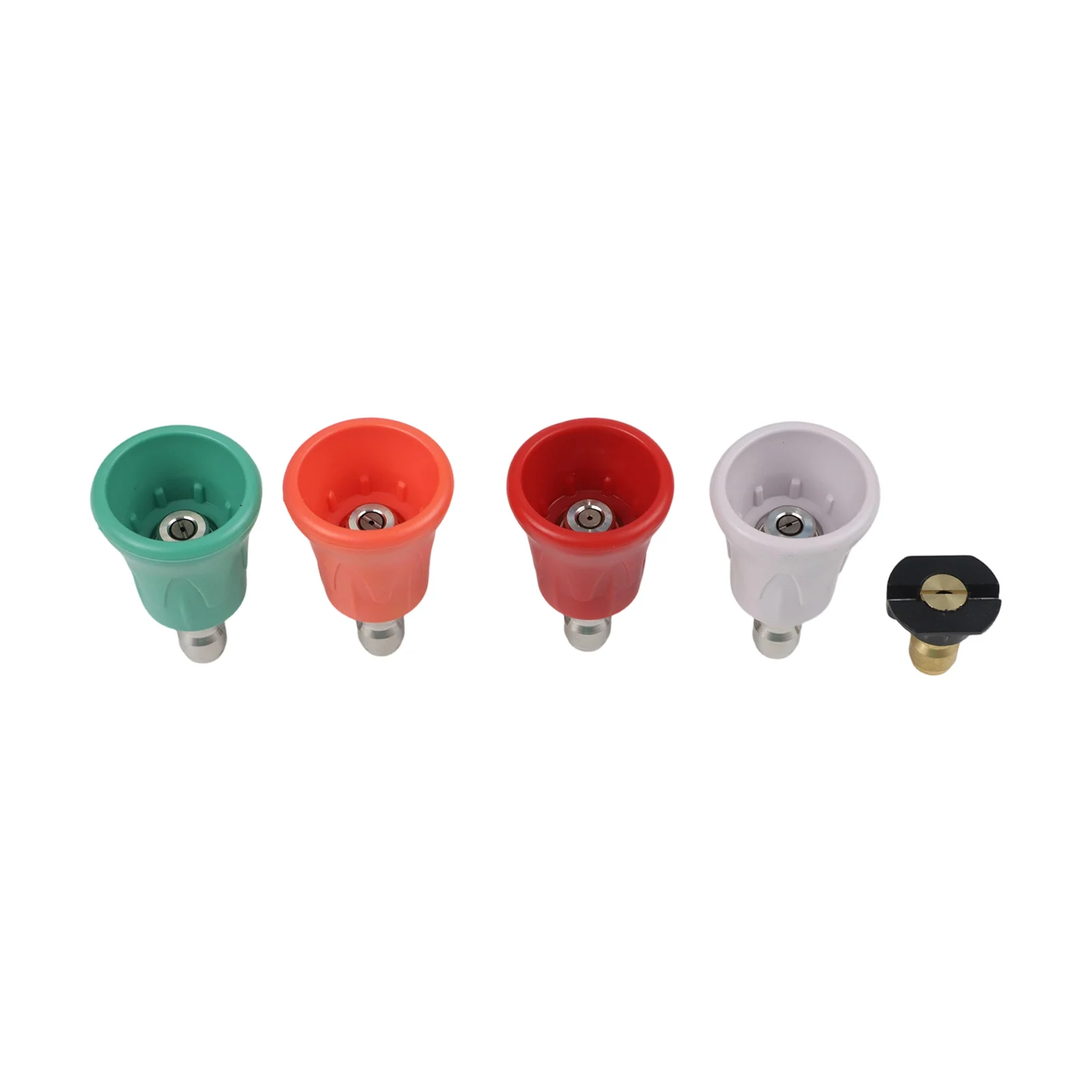 5 Piece Pressure Washer Nozzle Set with Quick Connect Fittings for Secure Attachment and Efficient Spray Pattern Switching