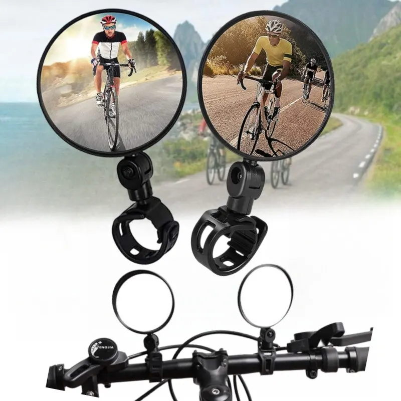 1/2 Stück Universal Fahrrad Rückspiegel 360 ° Verstellbare, drehbare, konvexe Weitwinkel-Rückspiegel für den Fahrradlenker