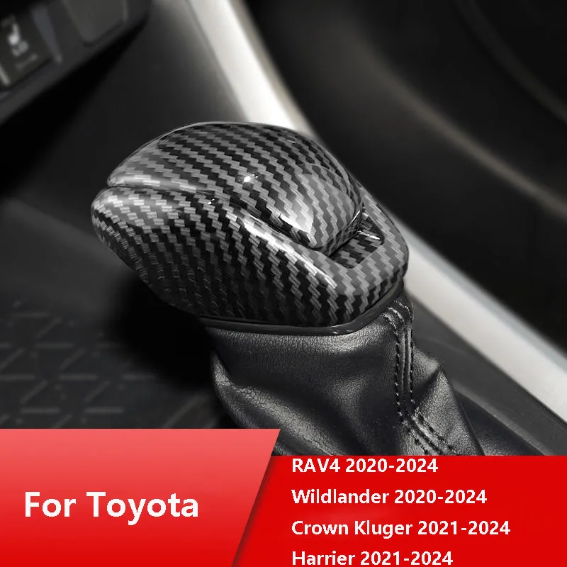 

For Toyota RAV4 Wildlander Crown Kluger Harrier Venza Carbon Fiber ABS Gear Lever Shift Knob Cover Trim Car Accessories Auto