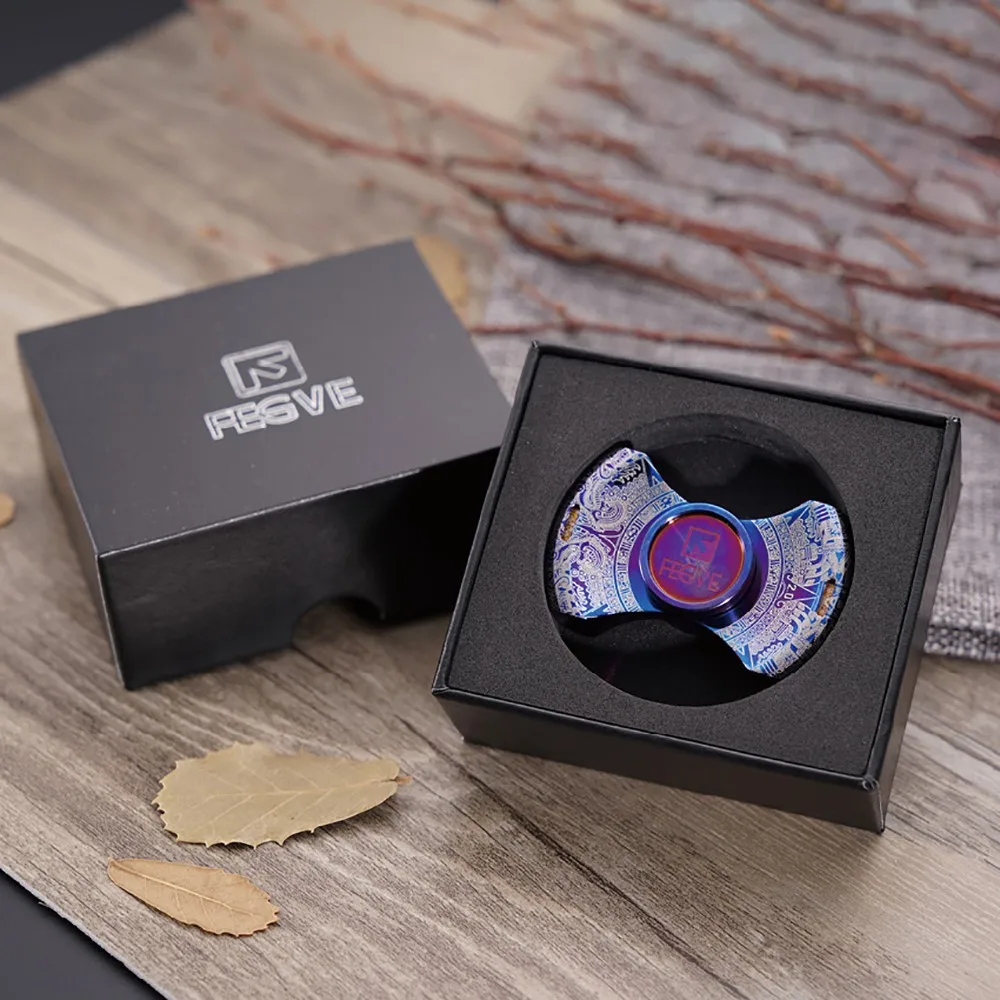 FEGVE EDC météorite Fidget Spinner à deux lames Fidget Spinner titane soulagement du Stress jouet conceptions originales accessoires de bureau