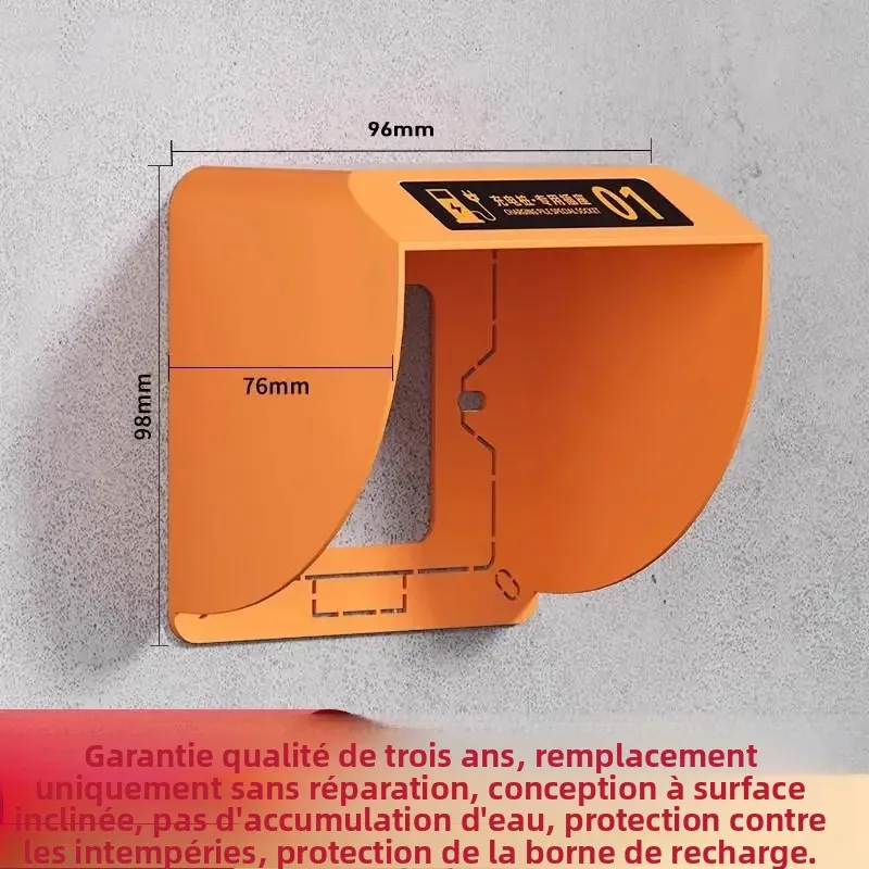 Cache-pluie spécial étanche pour borne de recharge extérieure, monté en surface, pour chargeur de véhicule électrique communautaire de carport