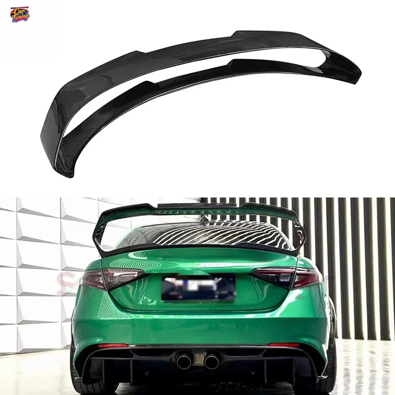 

Suitable for Alfa Romeo Giulia upgraded with GTA rear spoiler carbon fiber dual-layer fixed wing modification