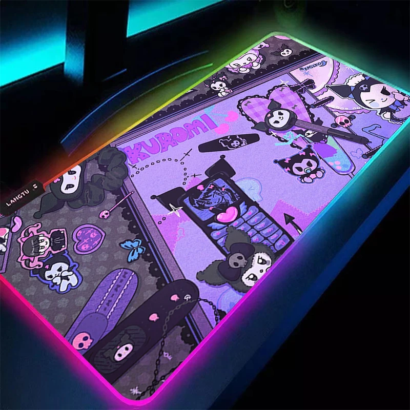 Rubber Mouse Pad RGB PC Comput - Pc Gaming Kuromi บทวิจารณ์และราคา