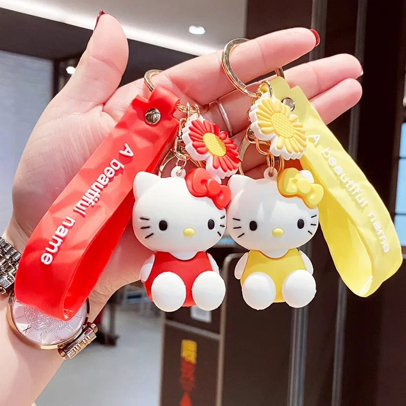 Hello Kitty Cinnamon Dog Anime Keychain Doll My Melody Key Chains Kuromi Small Pendant Sanrio Phone Bag Accessories Girls Gifts