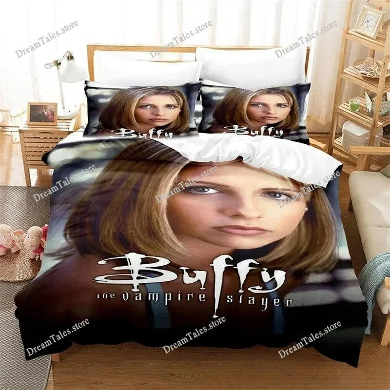 3D Print Buffy The Vampire Slayer Bedding Set Duvet Cover Bed Set Quilt Cover Pillowcase Comforter King Queen Size Boys Adult