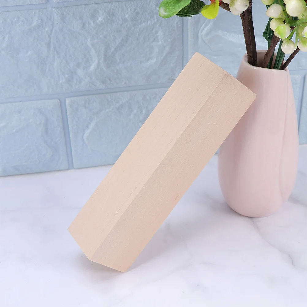 

3Pcs Beech Wood Blocks Carving Craft Pieces DIY Painting Wedding Party Gift Decoration Wooden Pieces