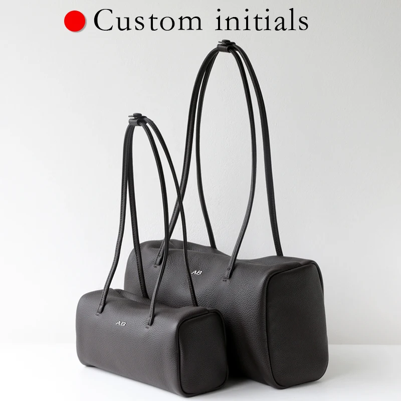 Customize Initials Leather Grain Pillow Style Bags For Women Luxury Designer Handbag Purse 2026 New In Cowhide Underarm Shoulder