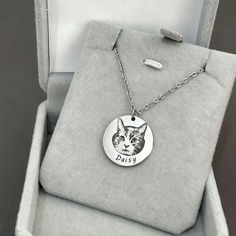  Kalung Potret Hewan Peliharaan Kustom Untuk Wanita Foto Anjing Personalisasi Baja Tahan Karat Dapat Disesuaikan Liontin Hadiah Perhiasan Pecinta Pemilik Hewan Peliharaan