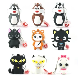 usb flash drive cartoon cute kitten 4GB 8GB U disk 16GB animal black Cat 32GB 64GB 128GB memory stick creative gift pen drive