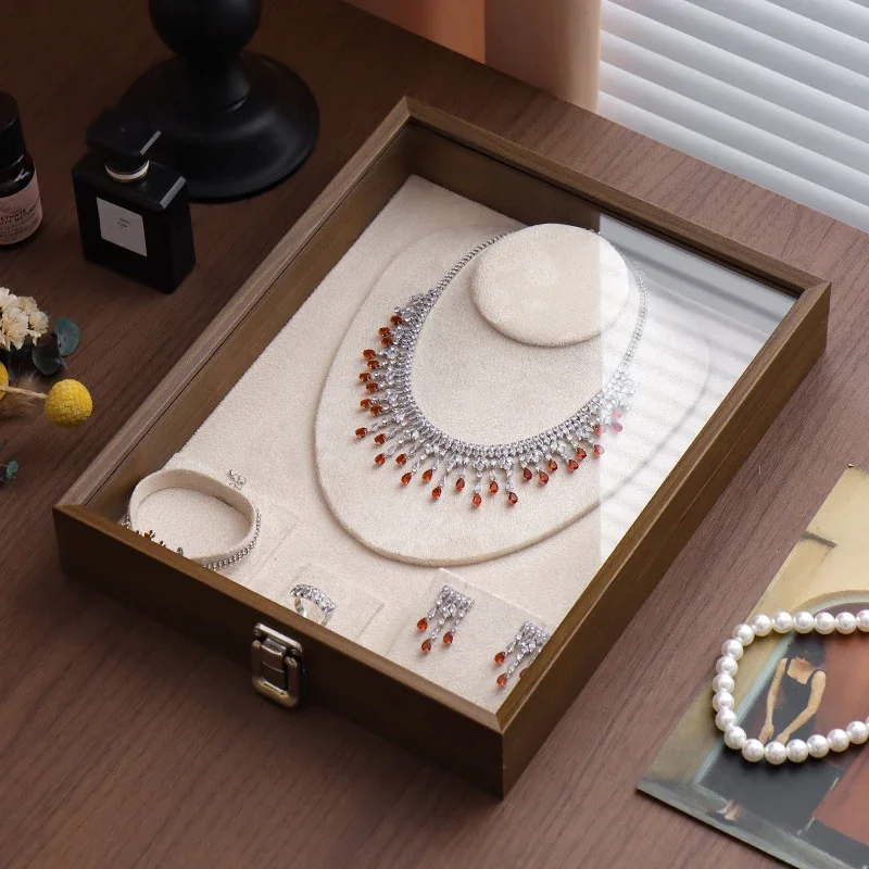 Exquisite Jewelry Box Engagement Hardware Storage Gold Ring Necklace Bracelet Collection Newlywed Gift Organizer Box