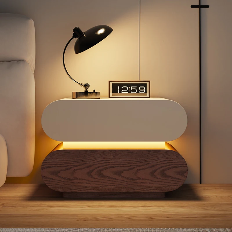 

Прикроватная тумбочка из цельного дерева, простая современная бытовая прикроватная тумбочка для спальни, новинка 2025 года, небольшая прикроватная тумбочка в среднем и древнем стиле c