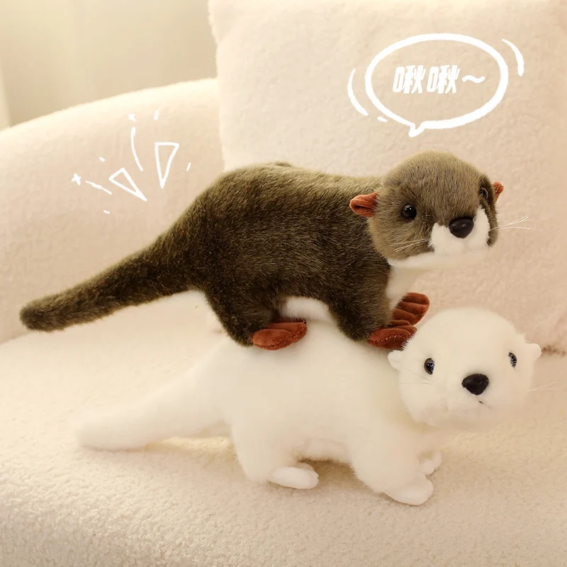 33 cm-45 cm süße Simulation Otter Plüschtier weiche Biber gefüllte Puppen echte Otter Kissen fantastisches Geburtstagsgeschenk