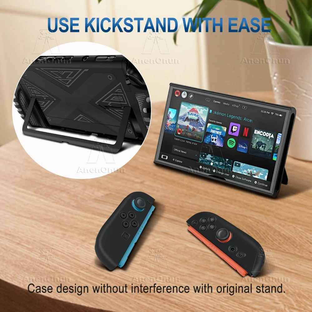 Dockable Protective Case for Switch 2 Shockproof Anti-Scratch Slim Fit PC Hard Cover w/ Detachable TPU Joycon 2 Grips Soft Shell