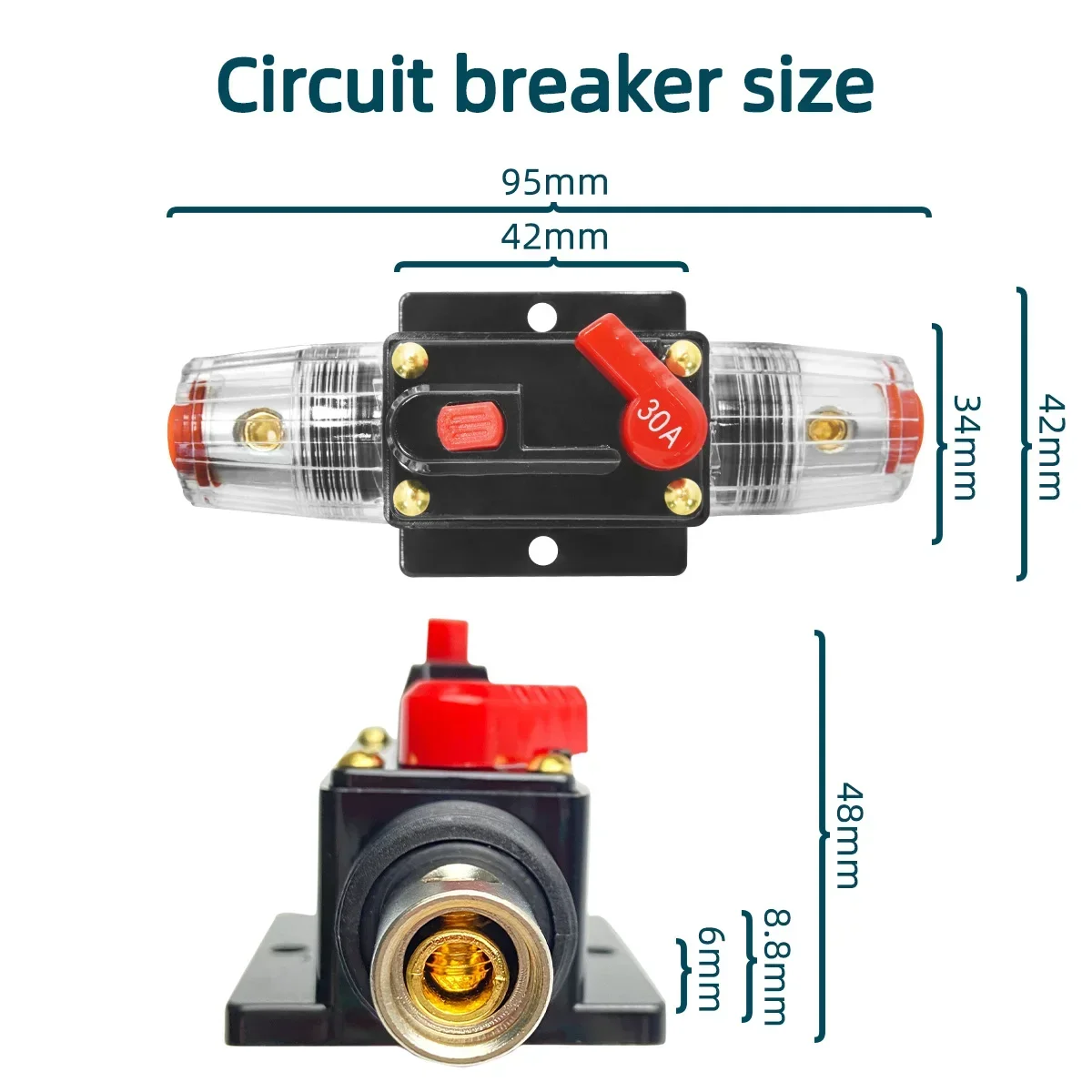 12V 24V 20A to150A Car Boat Self-recovery Resettable Circuit Breaker Truck Resettable Fuse Short Waterproof  Protection Fuse