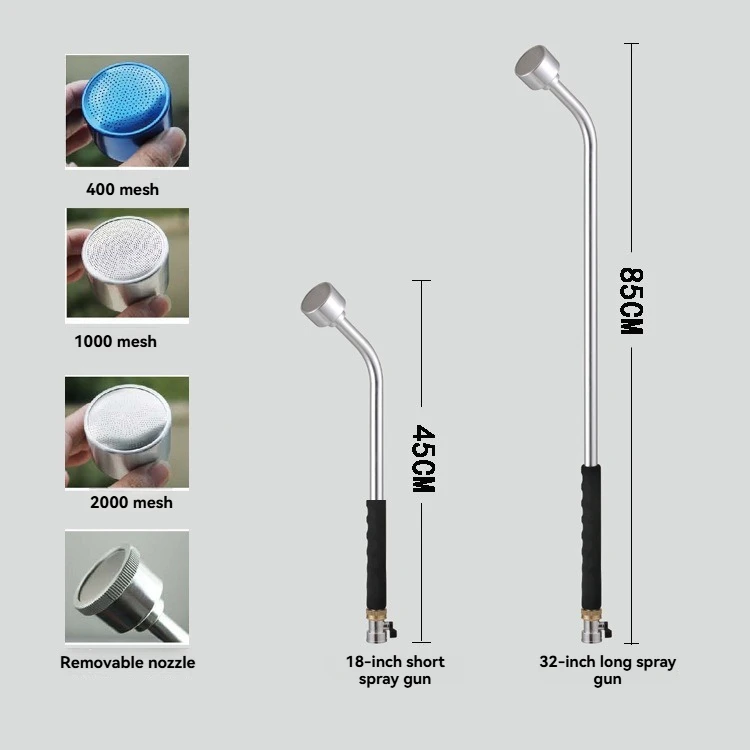 400-Mesh Detachable Spray Head  Long And Short Spray Gun Shower Head Greenhouse Seedling Irrigation Aluminum Alloy Spray Head