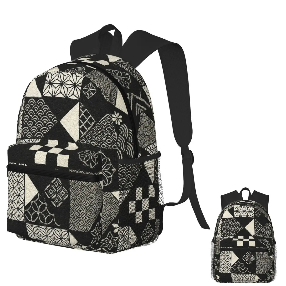 

Kurohaku Harmony Modern Japanese Textile Elegance Student Backpack School Bag Hiking Travel Daypack Bookbag Shoulder Bags