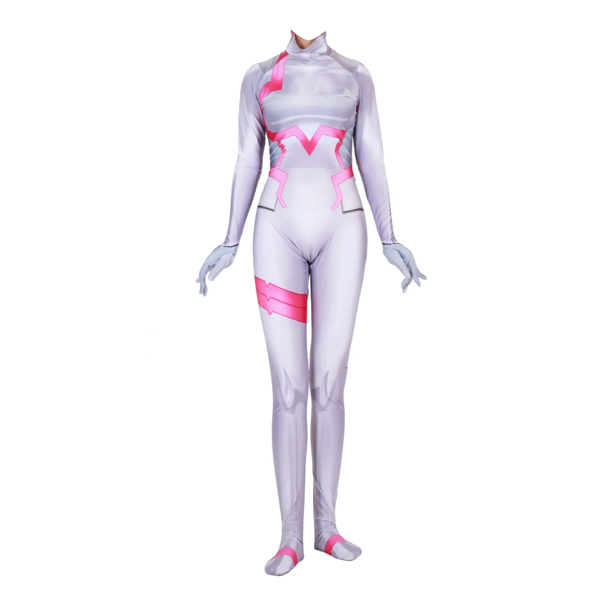 Querida na fantasia Cosplay Franxx, Macacão apertado, Roupa de festa de Halloween, 1 Pc, 02