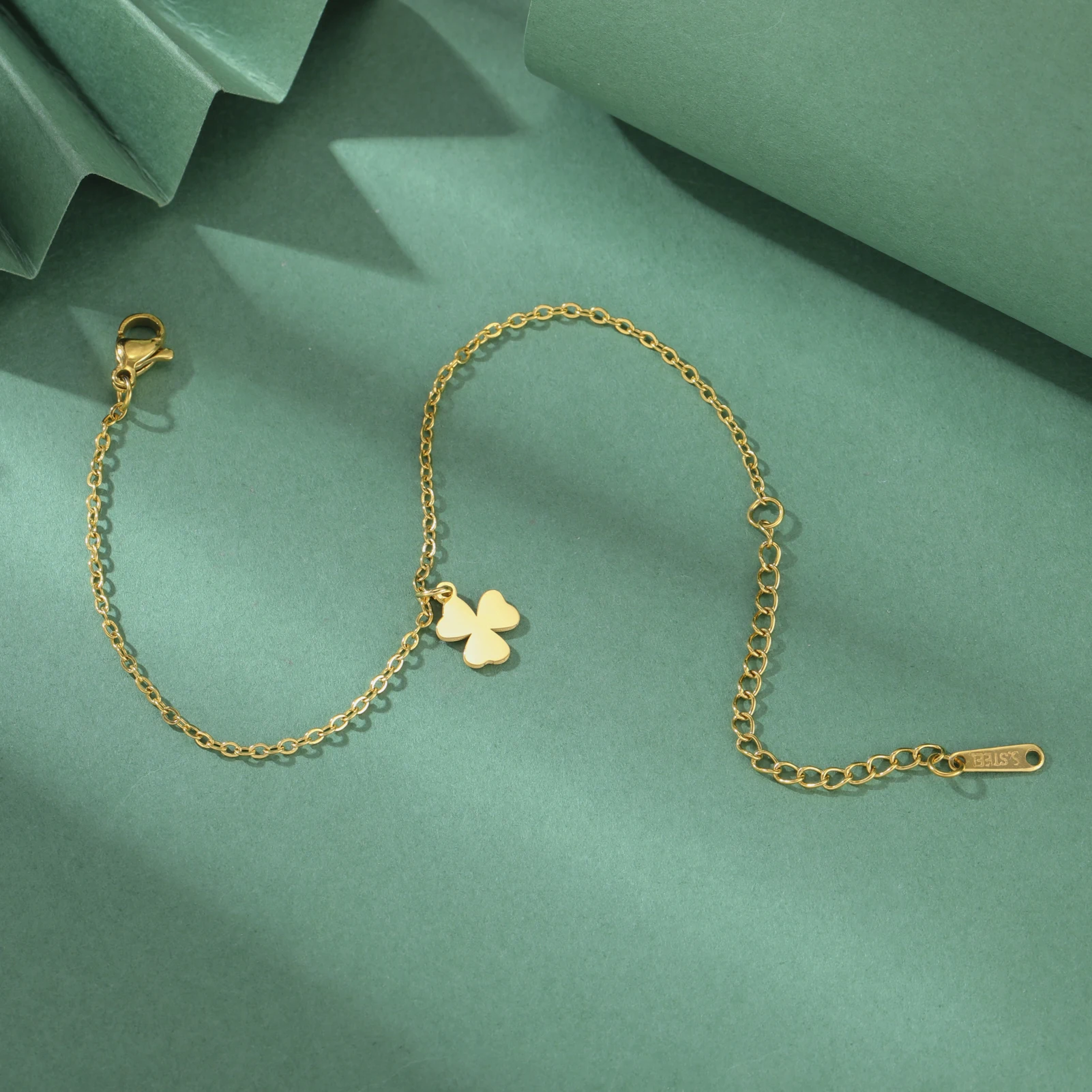 COOLTIME Edelstahl Kleeblatt Armband Mode Frauen Paar Charm Armband Schmuck St. Patrick's Day Geschenk – Detail 12