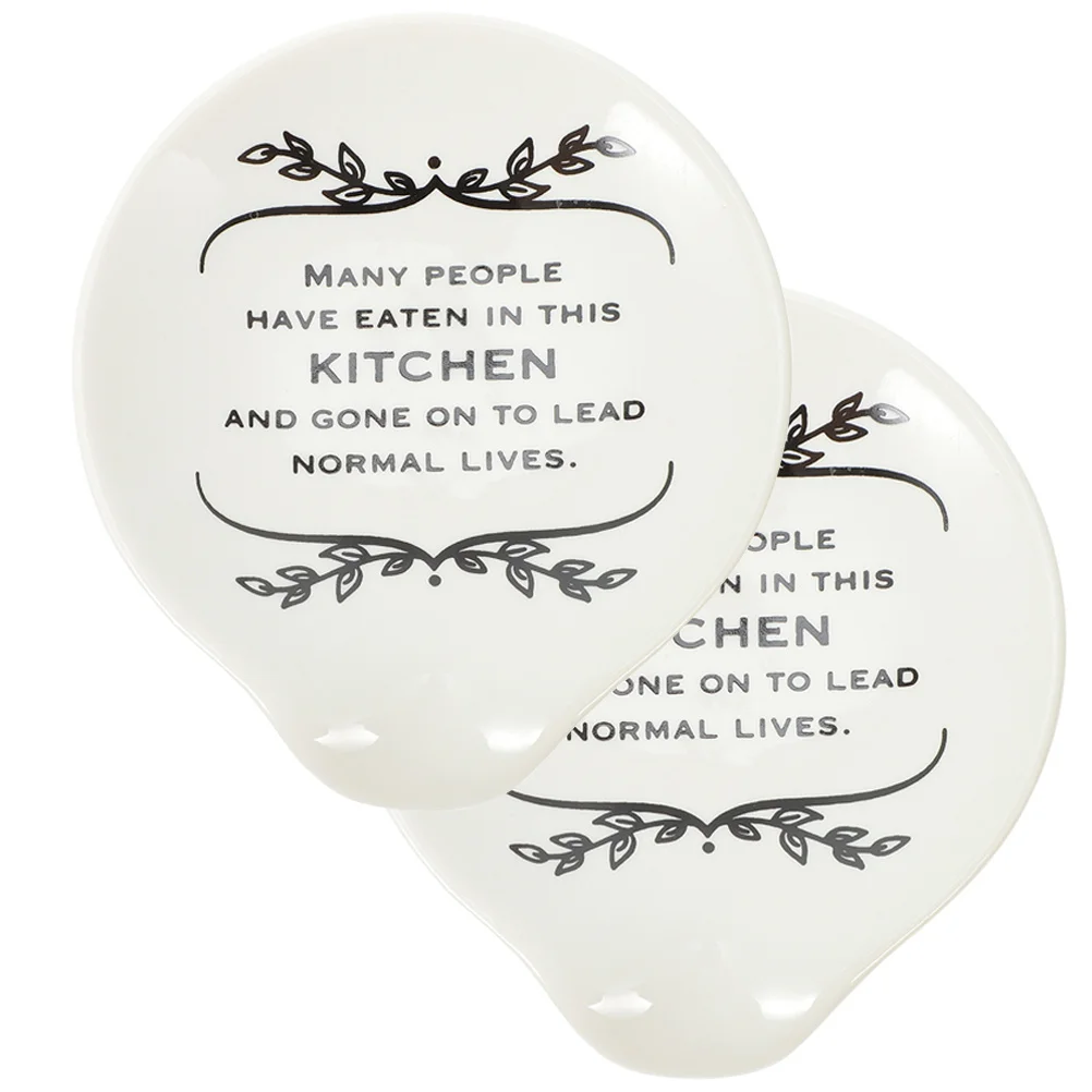 

2Pcs Ceramic Spoon Rests Wear-Resistant Compact Scoop Holders Household Kitchen Accessories Small Spoon Holders