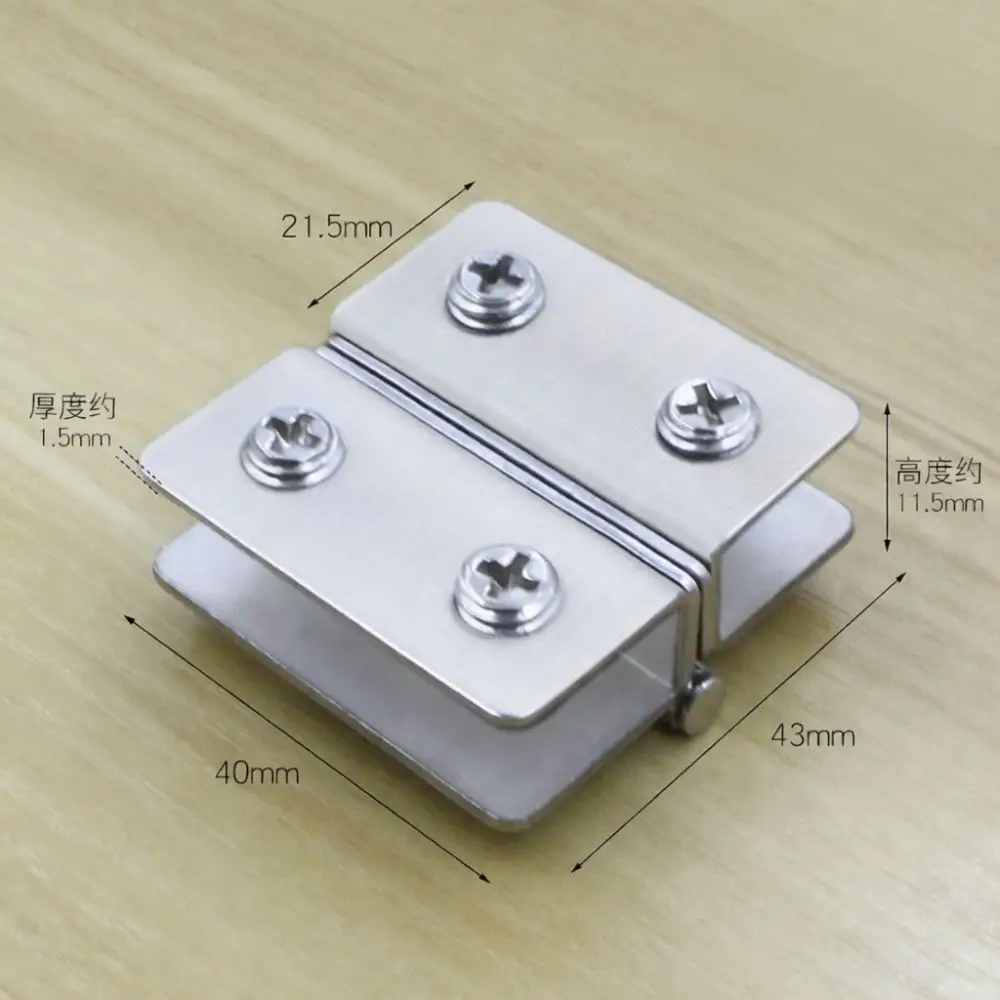 Modern Stainless Steel Hinge Clip For Glass Cabinet Door No Drilling Required Furniture Hardware Showcase Connector Accessorie