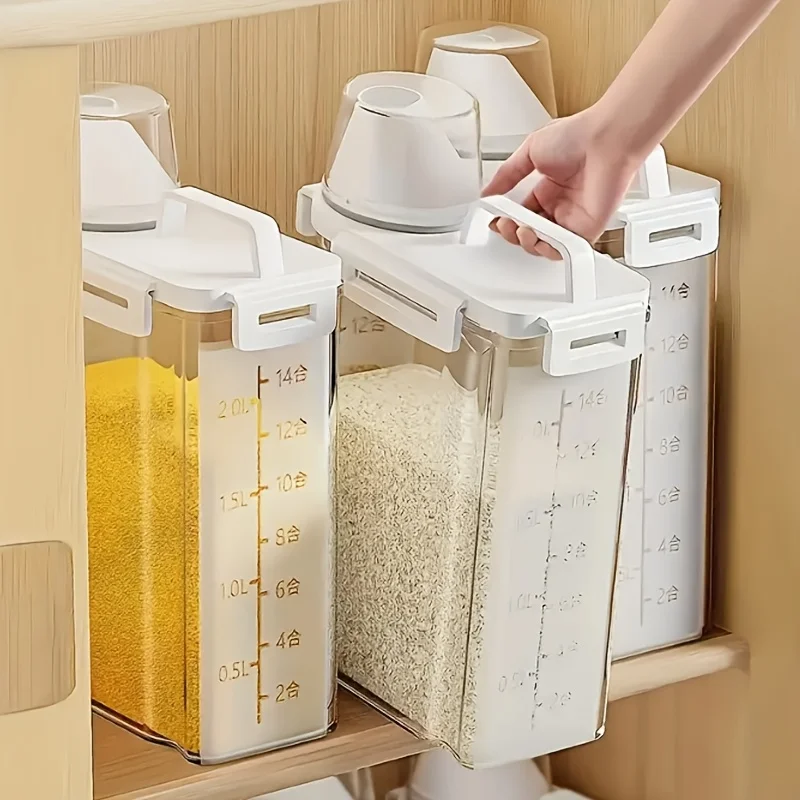 

Герметичный контейнер для хранения сухих продуктов из рисовой крупы, утолщенный прозрачный пластиковый контейнер для хранения продуктов с носиком для выливания